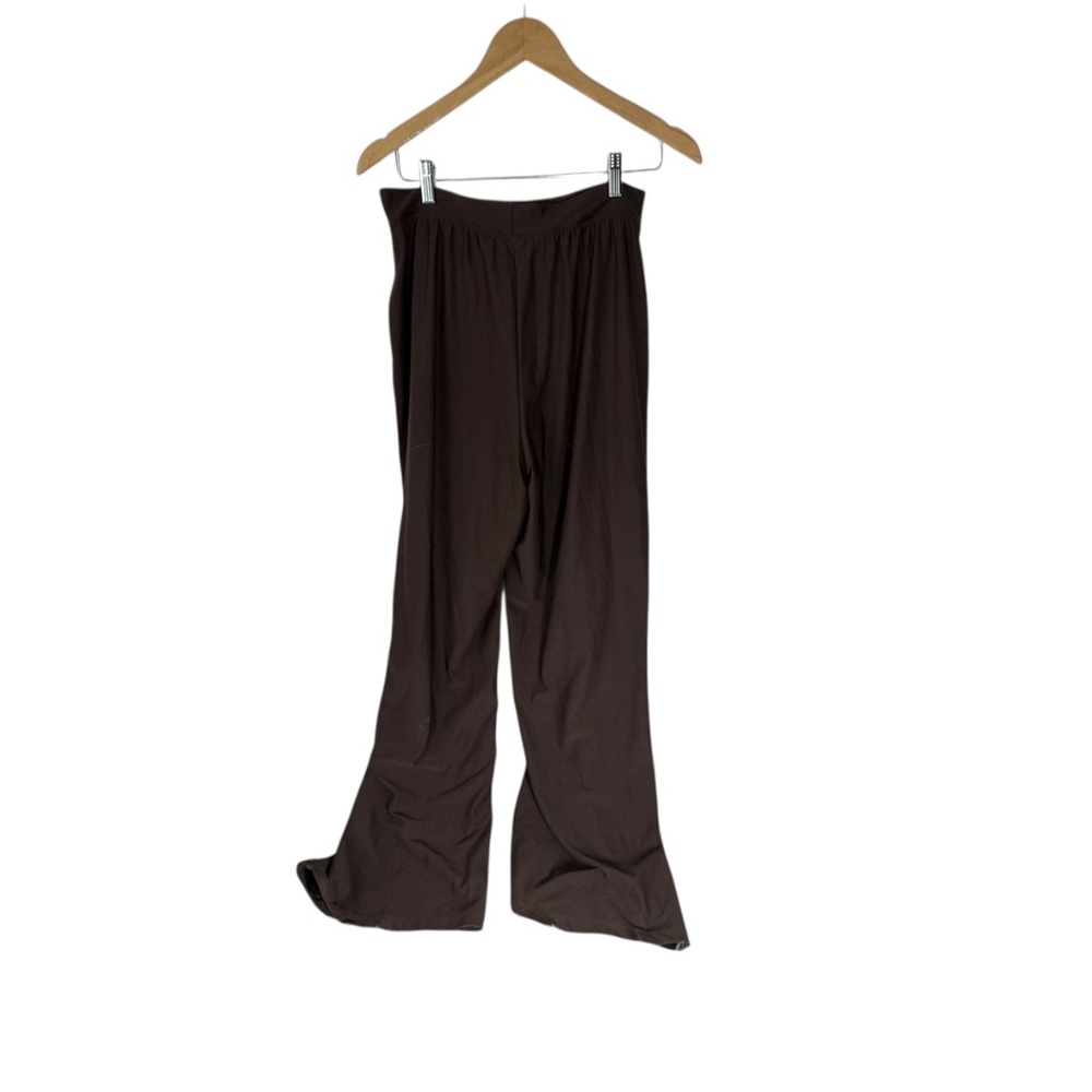Spanx Brown Wide Leg Pull On Pants Slimming Inner Liner Sz L
